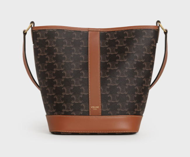 [정품][새제품] 26FW CELINE Small Bucket IN Triomphe Canvas and calfskin