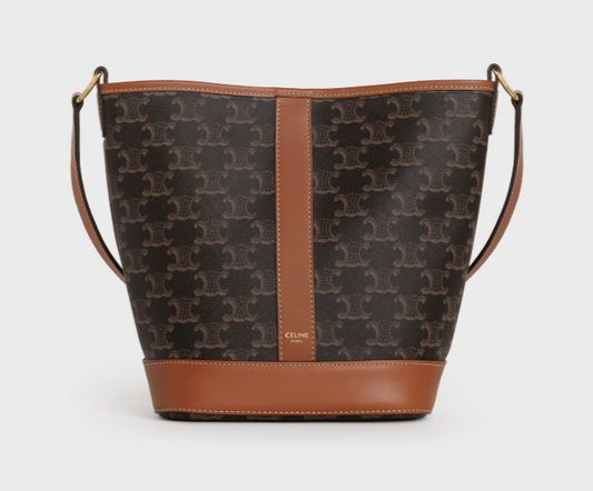 [정품][새제품] 26FW CELINE Small Bucket IN Triomphe Canvas and calfskin
