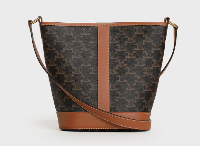 [정품][새제품] 26FW CELINE Small Bucket IN Triomphe Canvas and calfskin