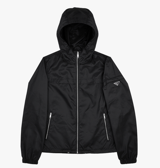 [정품][새상품] PRADA 삼각로고 K-Way 후드 바람막이 자켓 블랙 SGA466 106O F0002 (사이즈 52/L)