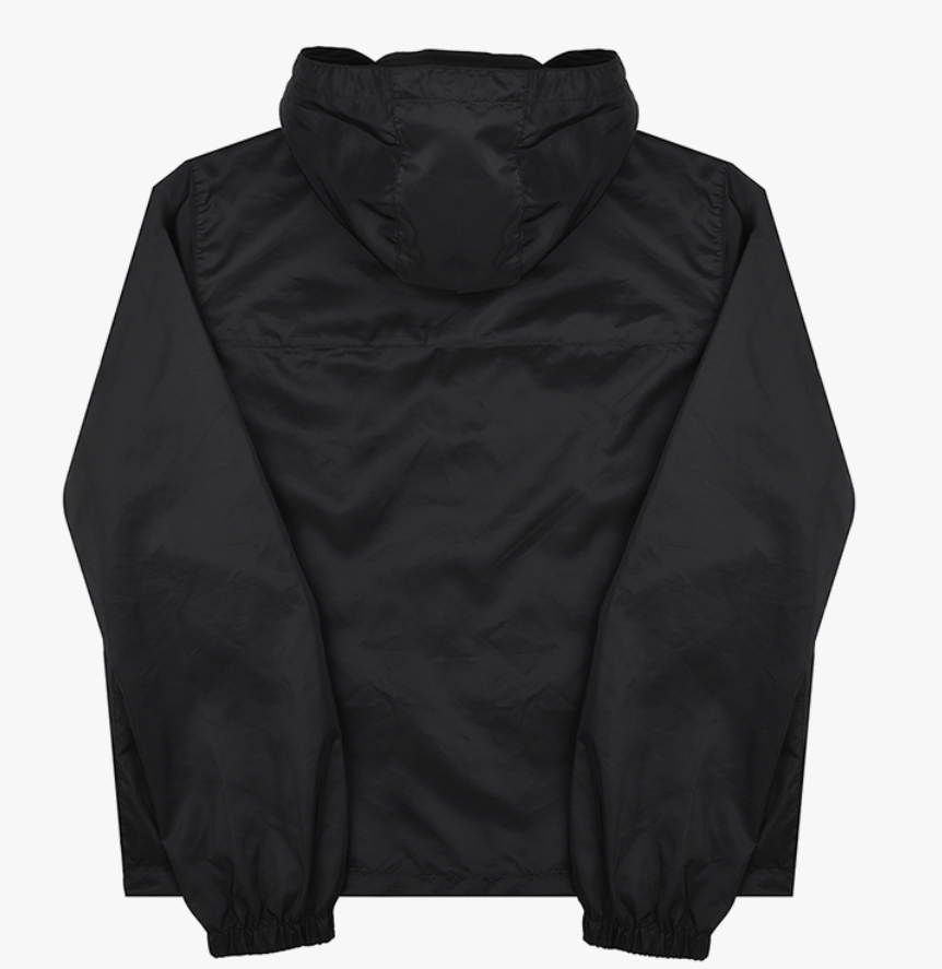 [Authentic][New] PRADA Triangle Logo K-Way Hooded Windbreaker Jacket Black SGA466 106O F0002 (Size 52/L)