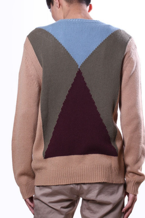 [正規品][新品] VALENTINO ジオメトリックカラーブロック カシミヤニットセーター A6262 U121 (サイズ S / 95)