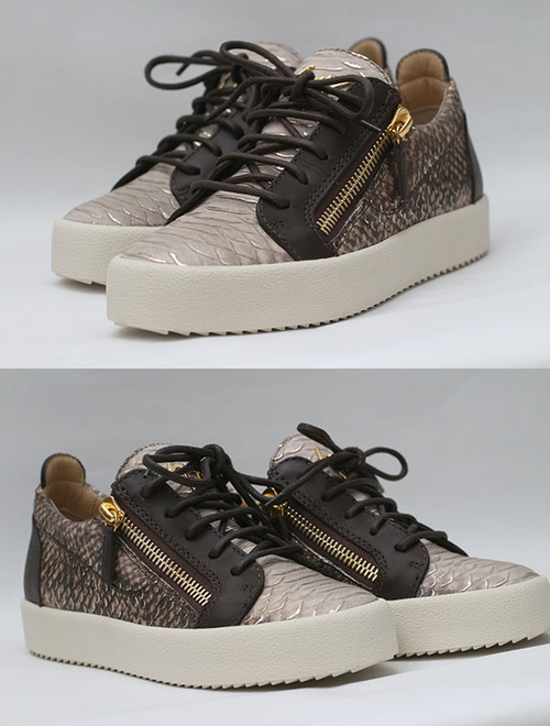 [정품][새상품] GIUSEPPE ZANOTTI RM6001 파이톤 레더 지퍼 여성 스니커즈 (사이즈 37.5 / 245mm)