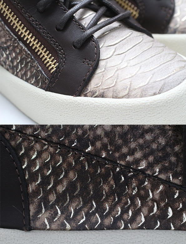 [정품][새상품] GIUSEPPE ZANOTTI RM6001 파이톤 레더 지퍼 여성 스니커즈 (사이즈 37 / 240mm)