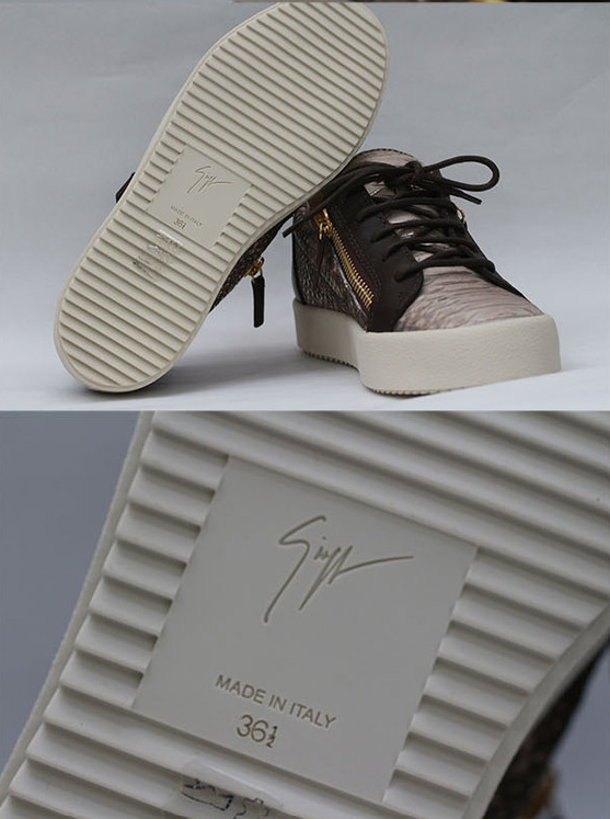 [정품][새상품] GIUSEPPE ZANOTTI RM6001 파이톤 레더 지퍼 여성 스니커즈 (사이즈 37 / 240mm)