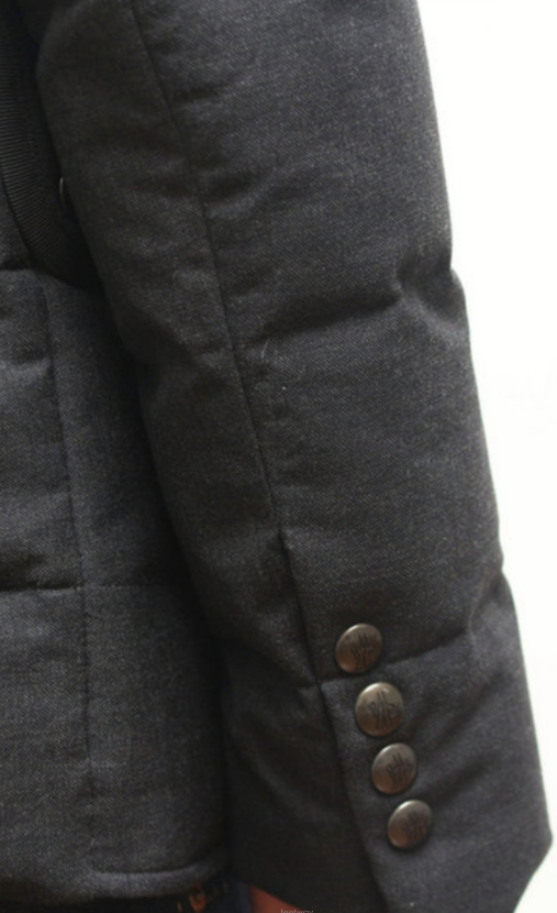 [정품][새상품] MONCLER GAMME BLEU 남성 울 다운 패딩 재킷 42391415893 63331 차콜 (사이즈 1 / S / 95)
