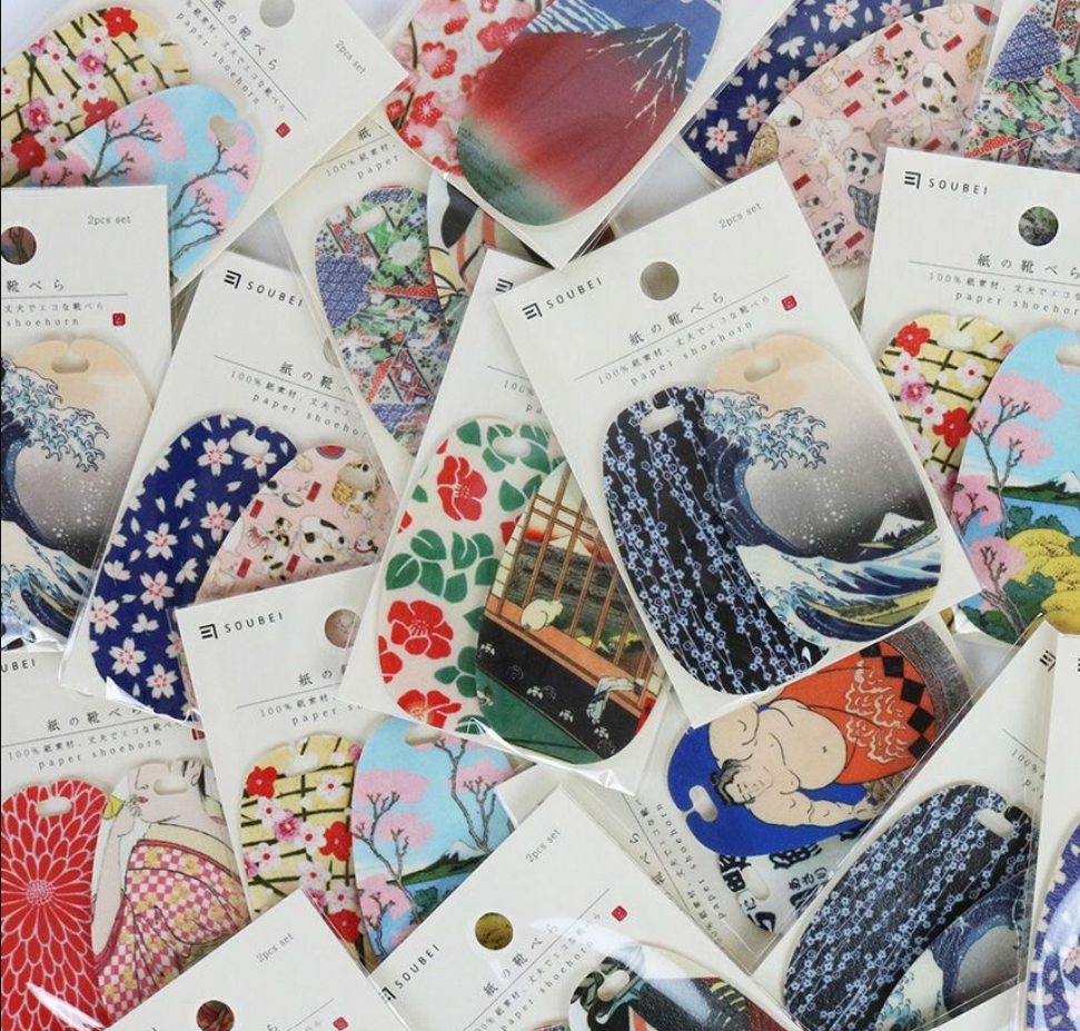 [日本製][新品] SOUBEI 携帯用紙製シューズべら 2個セット | 桜・猫 PSH-008
