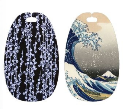 [Made in Japan][Brand New] SOUBEI Portable Paper Shoehorns, Set of 2 | Wave & Floral Pattern PSH-002