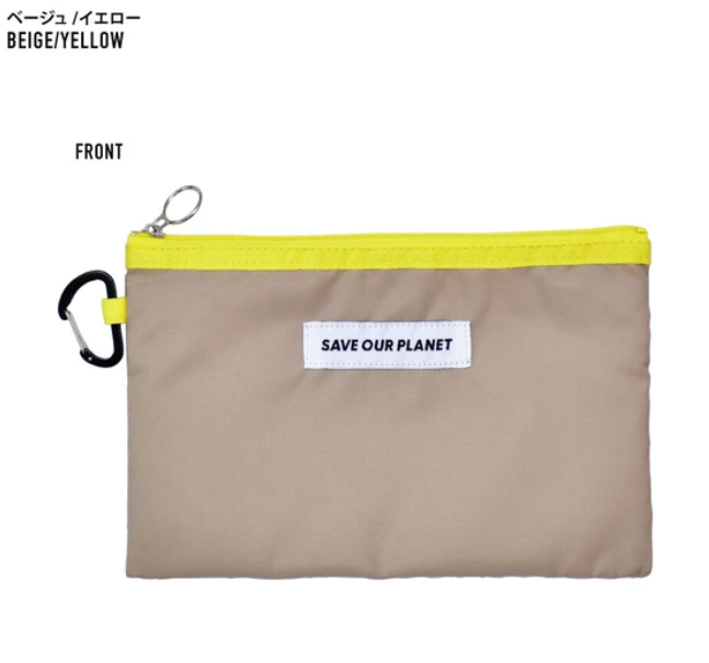 [Made in Japan][Brand New] Japanese BIOLINER Antibacterial & Deodorizing Mask Pouch PJP-80040 | Carabiner Portable Pouch | Beige/Yellow