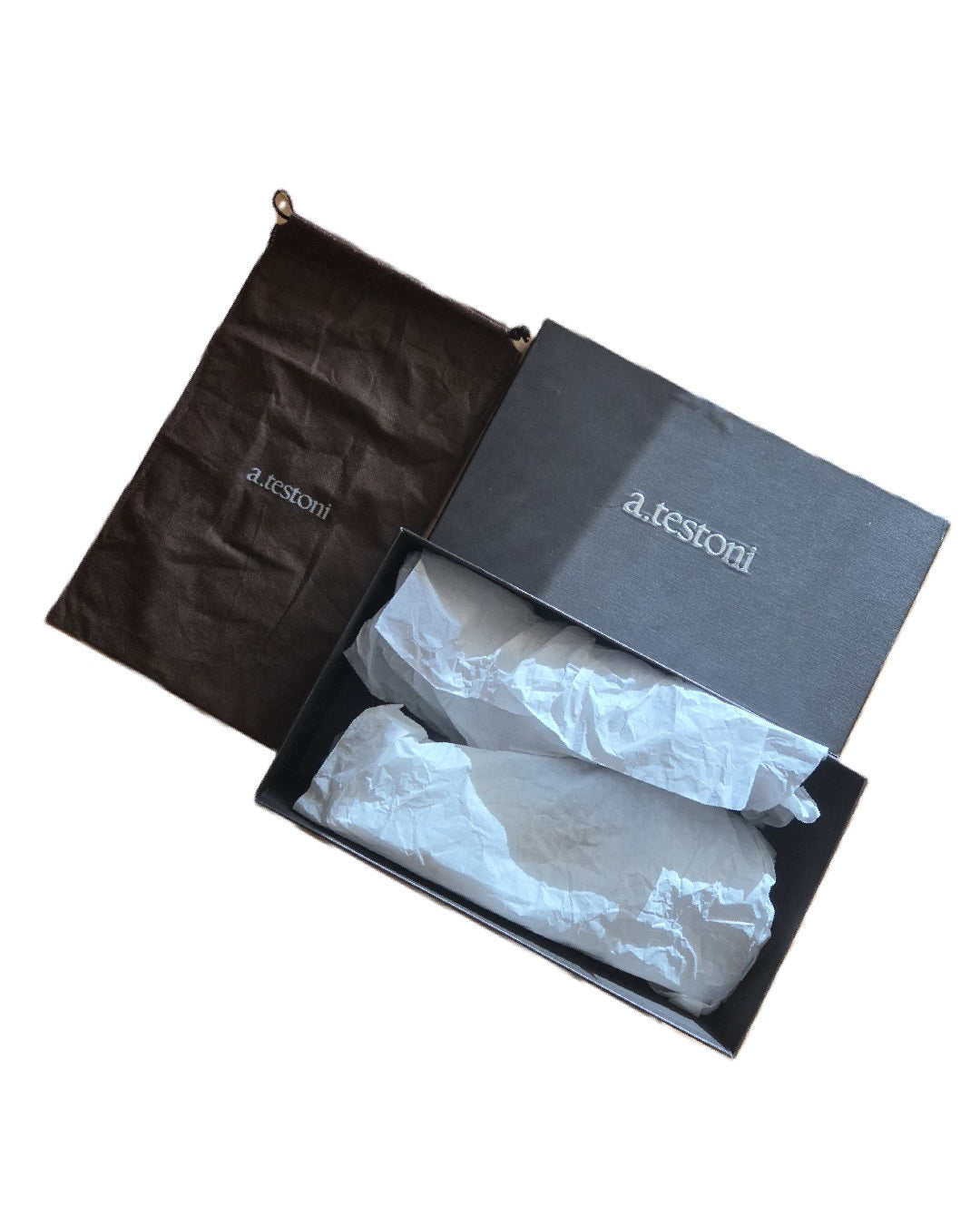 [Genuine] [New Product] A.TESTONI Men's Brown Leather Strap Sandals
