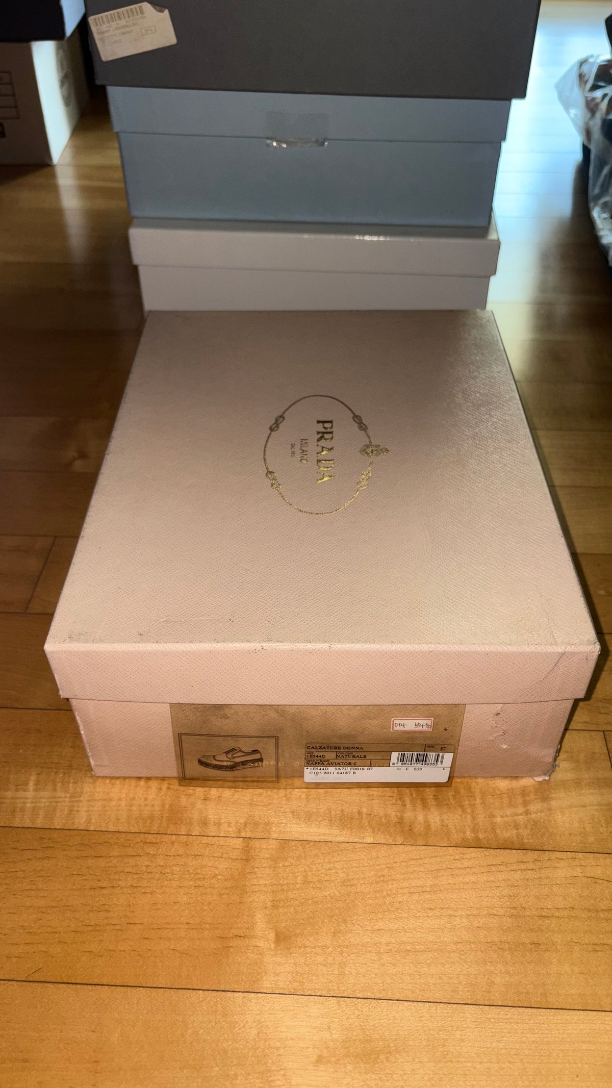 [정품][새상품] PRADA 여성 브로그 에스파드리유 슈즈 1E544D NATURALE EU37 235-240mm