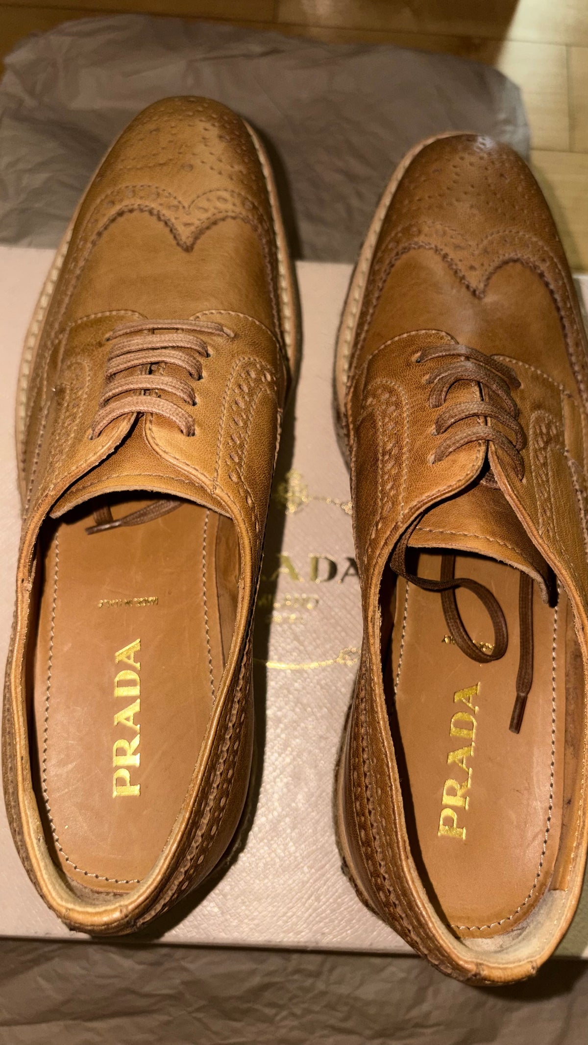 [정품][새상품] PRADA 여성 브로그 에스파드리유 슈즈 1E544D NATURALE EU37 235-240mm