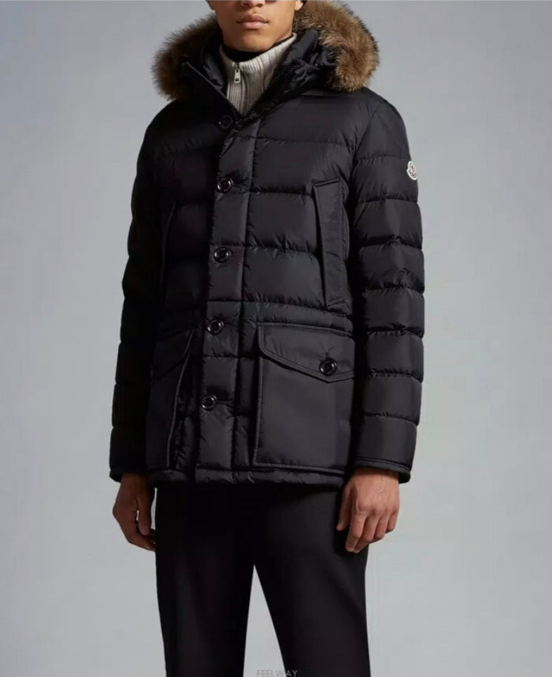 [정품][새상품] MONCLER 클루니 퍼 후드 남성 구스다운 패딩 네이비 1B52502 68352 742 사이즈 3(L)