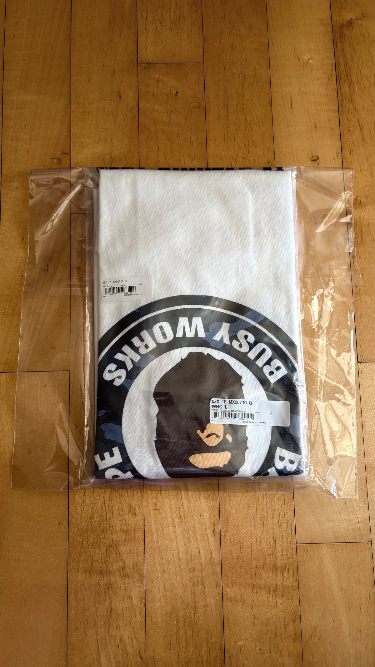 [Authentic][New] 26SS BAPE Color Camo Milo On Busy Works T-Shirt White×Navy L(105) (002TEM301007M)